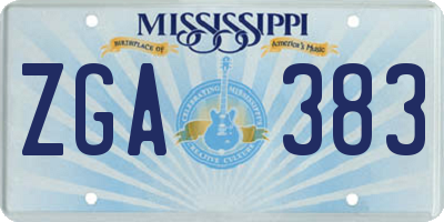 MS license plate ZGA383