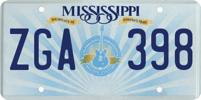 MS license plate ZGA398