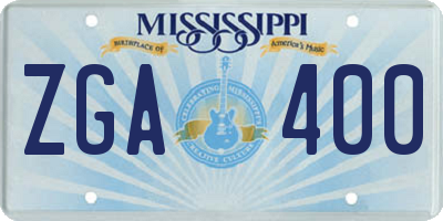 MS license plate ZGA400