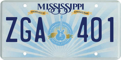 MS license plate ZGA401