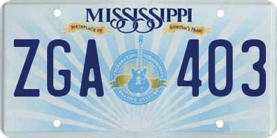 MS license plate ZGA403