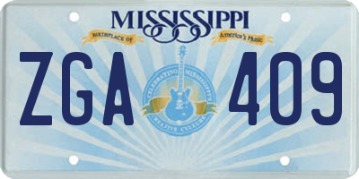 MS license plate ZGA409