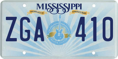 MS license plate ZGA410