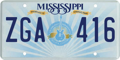 MS license plate ZGA416