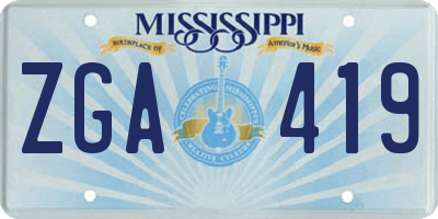 MS license plate ZGA419