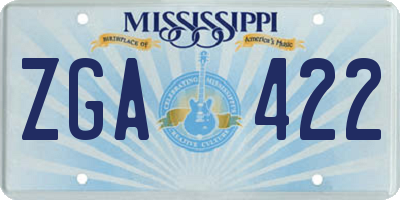 MS license plate ZGA422