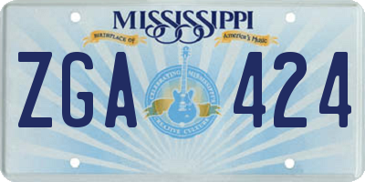 MS license plate ZGA424
