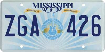 MS license plate ZGA426