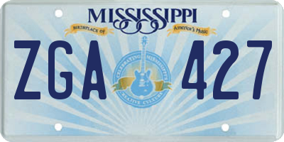 MS license plate ZGA427