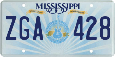 MS license plate ZGA428