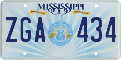 MS license plate ZGA434