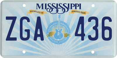 MS license plate ZGA436