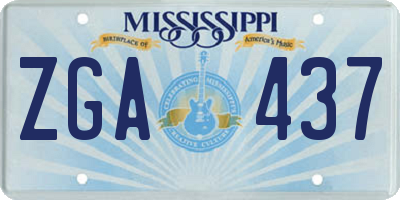MS license plate ZGA437
