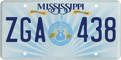 MS license plate ZGA438