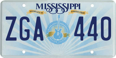 MS license plate ZGA440