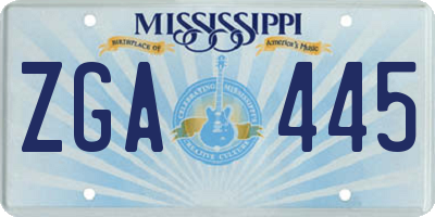 MS license plate ZGA445