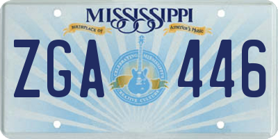 MS license plate ZGA446