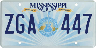 MS license plate ZGA447