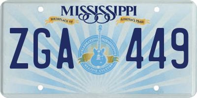 MS license plate ZGA449