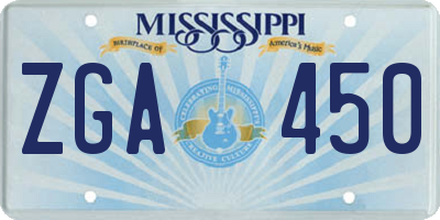 MS license plate ZGA450