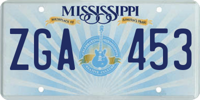 MS license plate ZGA453