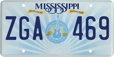 MS license plate ZGA469