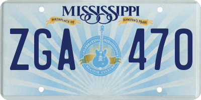 MS license plate ZGA470