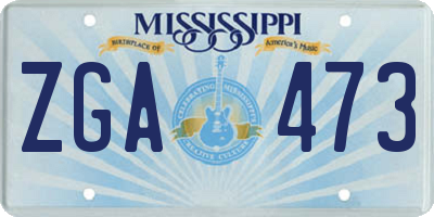 MS license plate ZGA473