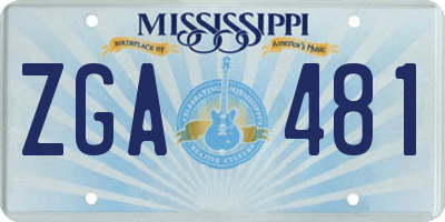 MS license plate ZGA481