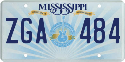 MS license plate ZGA484