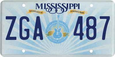 MS license plate ZGA487