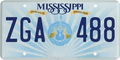 MS license plate ZGA488