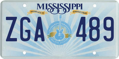 MS license plate ZGA489