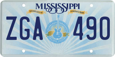MS license plate ZGA490