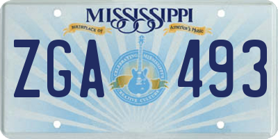 MS license plate ZGA493