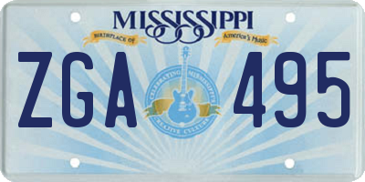MS license plate ZGA495
