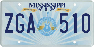 MS license plate ZGA510