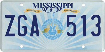 MS license plate ZGA513