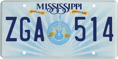 MS license plate ZGA514