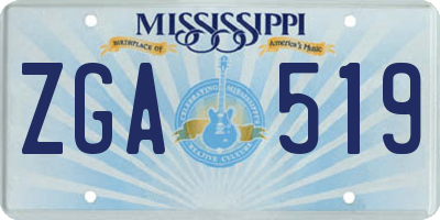 MS license plate ZGA519