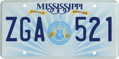 MS license plate ZGA521