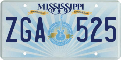 MS license plate ZGA525