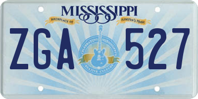 MS license plate ZGA527