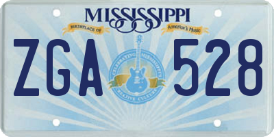 MS license plate ZGA528