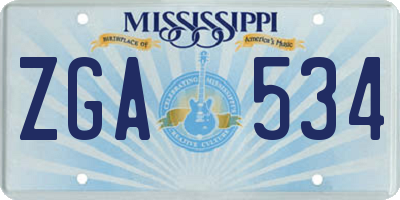 MS license plate ZGA534
