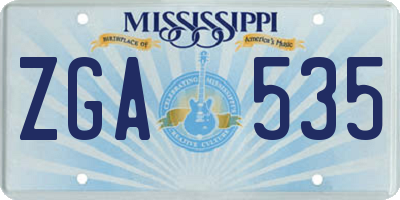 MS license plate ZGA535
