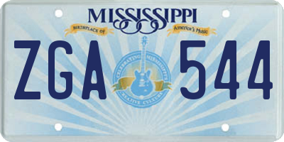 MS license plate ZGA544