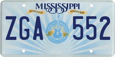 MS license plate ZGA552