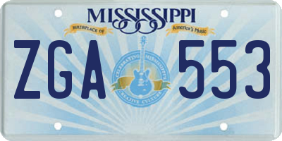 MS license plate ZGA553