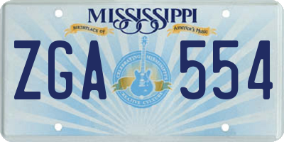 MS license plate ZGA554
